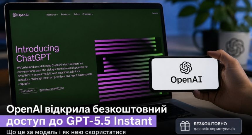 OpenAI відкрила безкоштовний доступ до GPT-5.5 Instant — як працює нова модель