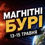 Магнітні бурі 13-15 травня 2026: який K-індекс сьогодні та як сонячна активність вплине на самопочуття