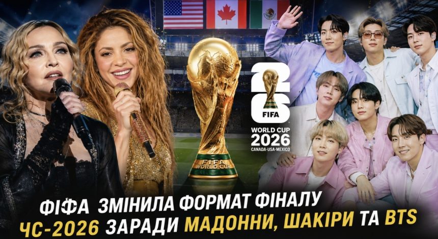 ФІФА змінила формат фіналу ЧС-2026 заради Мадонни, Шакіри та BTS