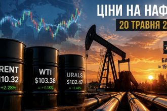 Ціни на нафту 20 травня 2026 — скільки коштує Brent, WTI та Urals сьогодні