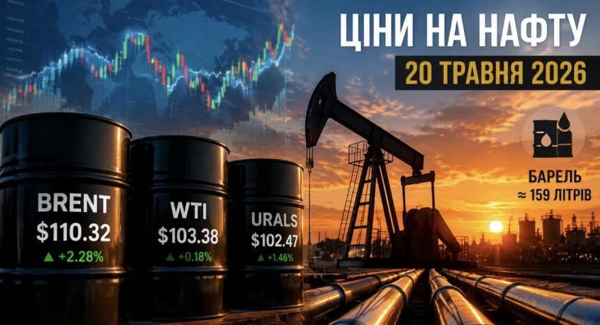 Ціни на нафту 20 травня 2026 — скільки коштує Brent, WTI та Urals сьогодні