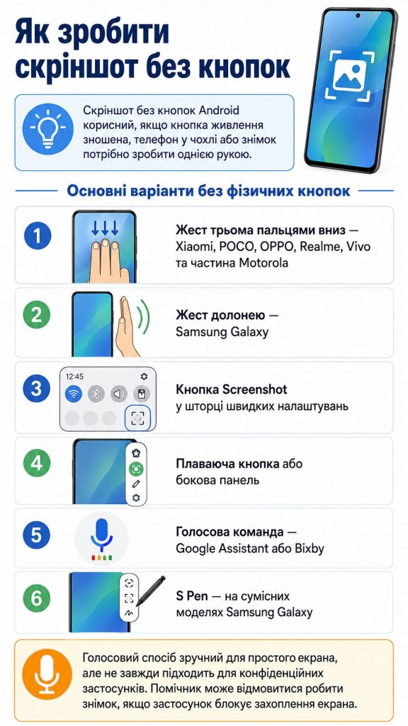 Як зробити скріншот на телефоні Android 2026: покрокова інструкція для Samsung, Xiaomi та інших смартфонів