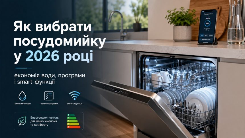 Як вибрати посудомийку у 2026 році: економія води, програми і smart-функції