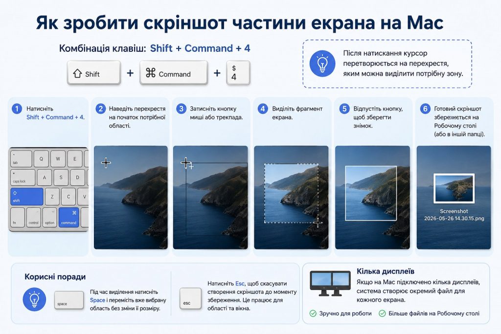 Як зробити скріншот на macOS у 2026 році: повна інструкція для користувачів MacBook