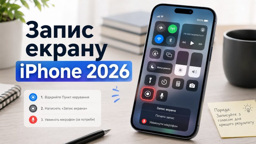 Як зробити запис екрану на айфоні: проста інструкція для iOS 17 та iOS 18