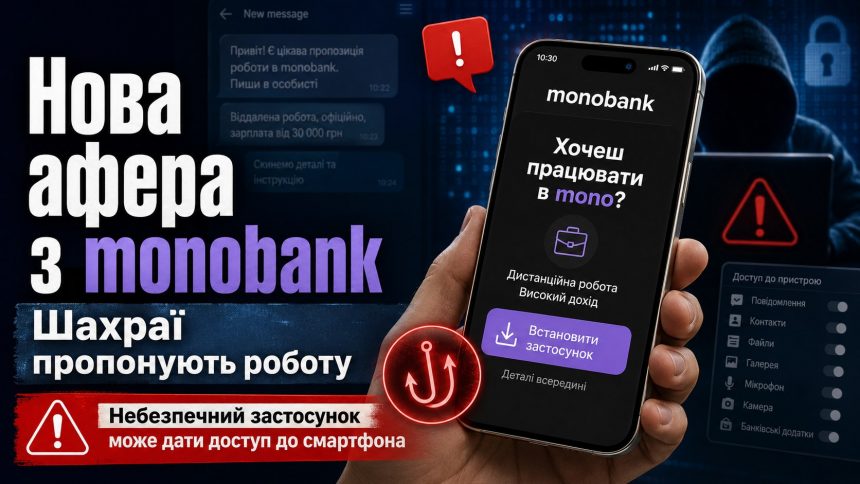 Нова афера від імені monobank: що не можна встановлювати на смартфон