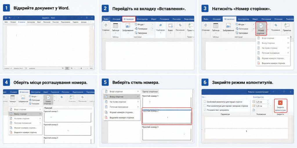 Як зробити нумерацію сторінок у Word: без титульного аркуша та з 3-ї сторінки