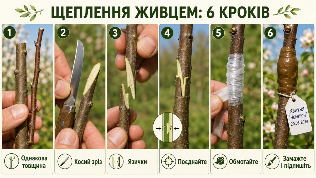Як зробити щеплення дерев: копулювання, у розщеп, окулірування та фіксація