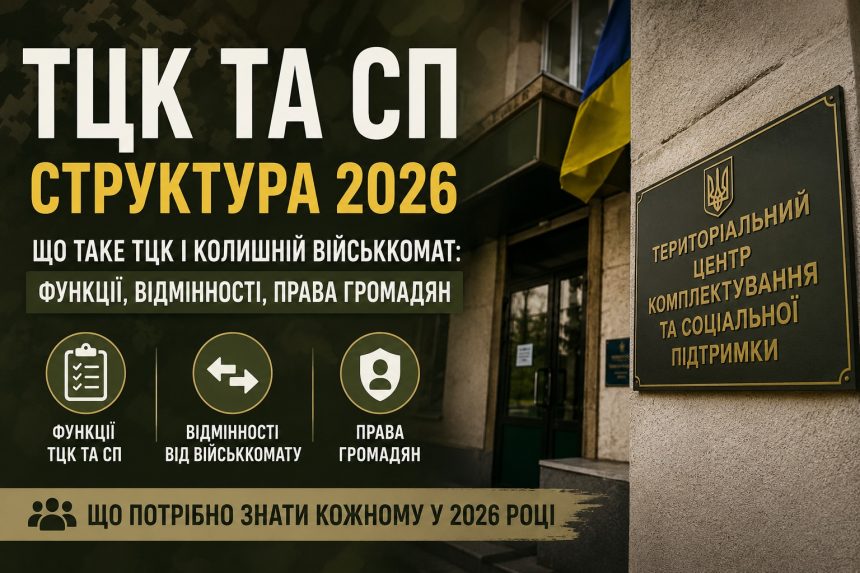 ТЦК та СП 2026: що це таке, функції, права громадян і відмінність від військкомату