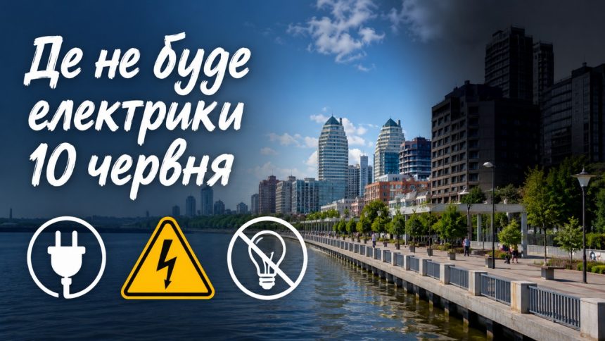 Відключення світла 10 червня 2026 Дніпро: адреси зі старими і новими назвами