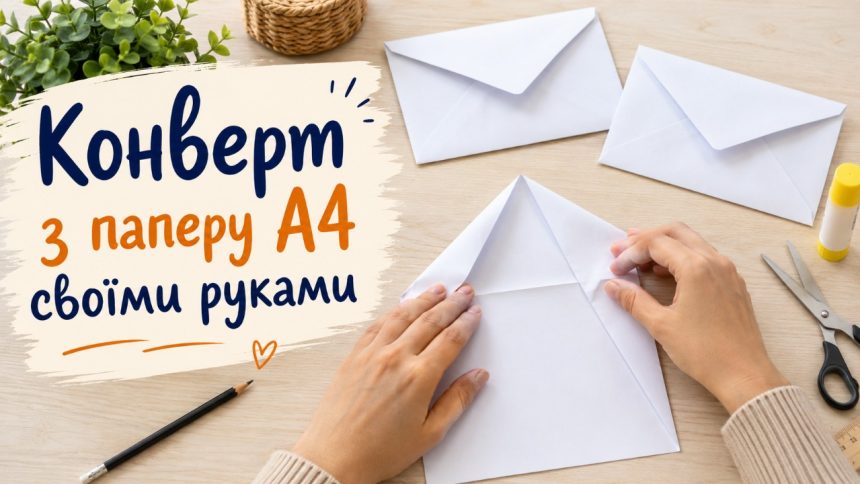 Як зробити конверт з паперу А4: покрокова інструкція без клею, з клеєм і оригамі
