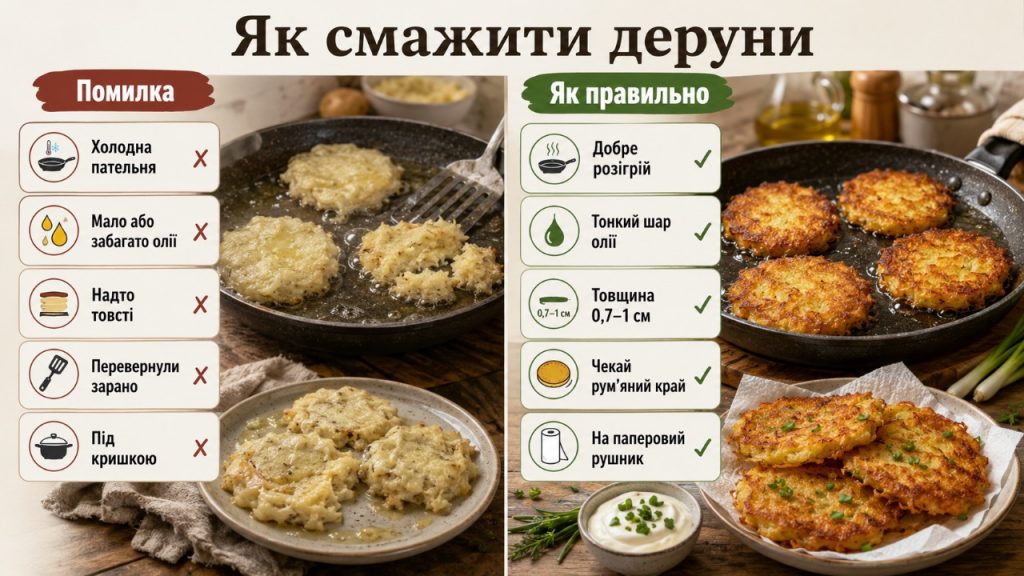 Як зробити деруни з картоплі: покроковий рецепт без зайвих інгредієнтів