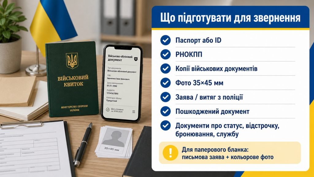Як відновити військовий квиток у 2026 році: заява в ТЦК, штраф і терміни