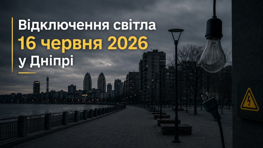 Відключення світла 16 червня 2026 Дніпро: список адрес зі старими і новими назвами, де не буде електрики
