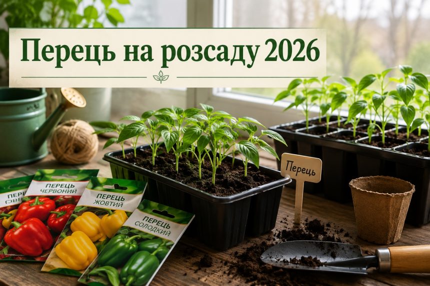 Коли сіяти перець на розсаду 2026 року: терміни за регіонами, замочування та пікірування