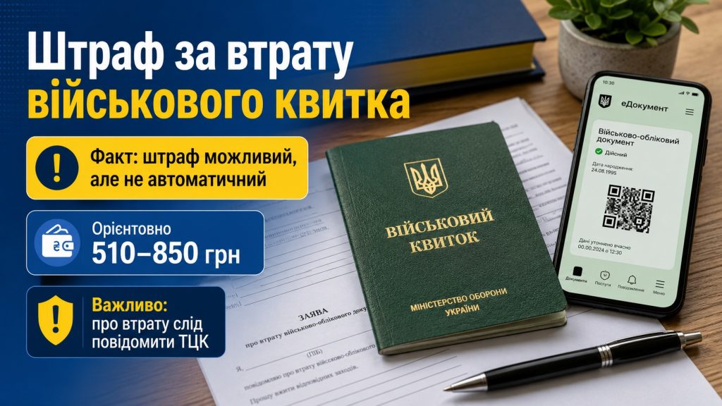 Як відновити військовий квиток у 2026 році: заява в ТЦК, штраф і терміни