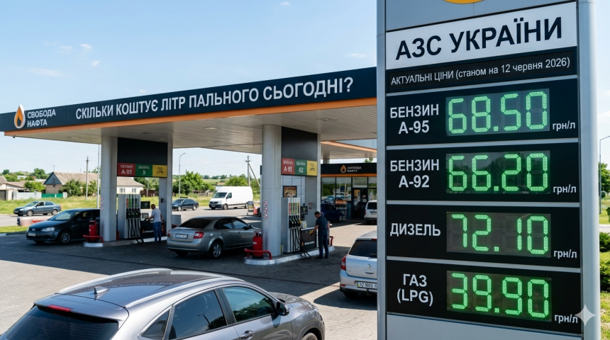 Зроби фото в горизонтальному положенні на цю тему Актуальні ціни на бензин, дизель і газ на АЗС України 12 червня 2026 року: скільки коштує літр пального сьогодні