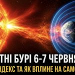 Магнітні бурі 6-7 червня 2026: який K-індекс сьогодні та як сонячна активність вплине на самопочуття