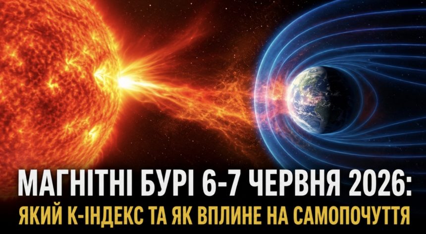 Магнітні бурі 6-7 червня 2026: який K-індекс сьогодні та як сонячна активність вплине на самопочуття