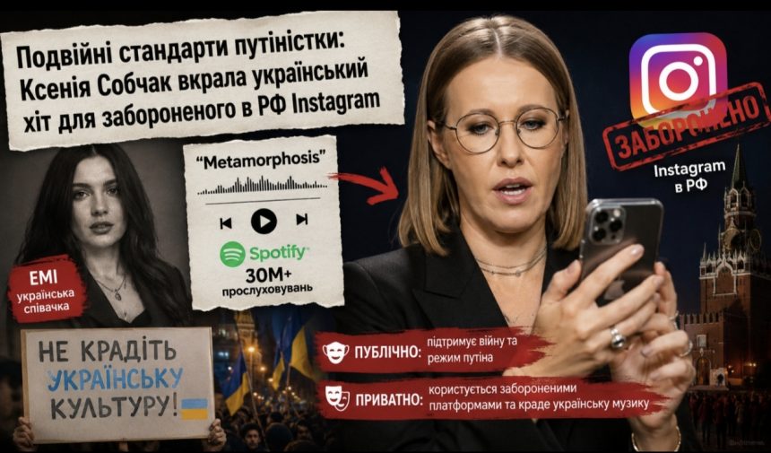 Ксенія Собчак вкрала український хіт для забороненого в РФ Instagram