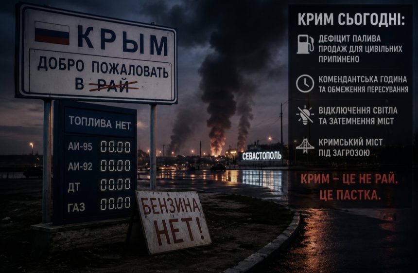 Чому в Криму зникає паливо та запроваджують комендантську годину у 2026 році