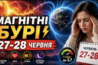 Магнітні бурі 27–28 червня 2026: який K-індекс сьогодні та як сонячна активність вплине на самопочуття