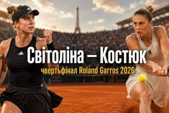 Еліна Світоліна — Марта Костюк 2026: онлайн-трансляція та де дивитися чвертьфінал Roland Garros