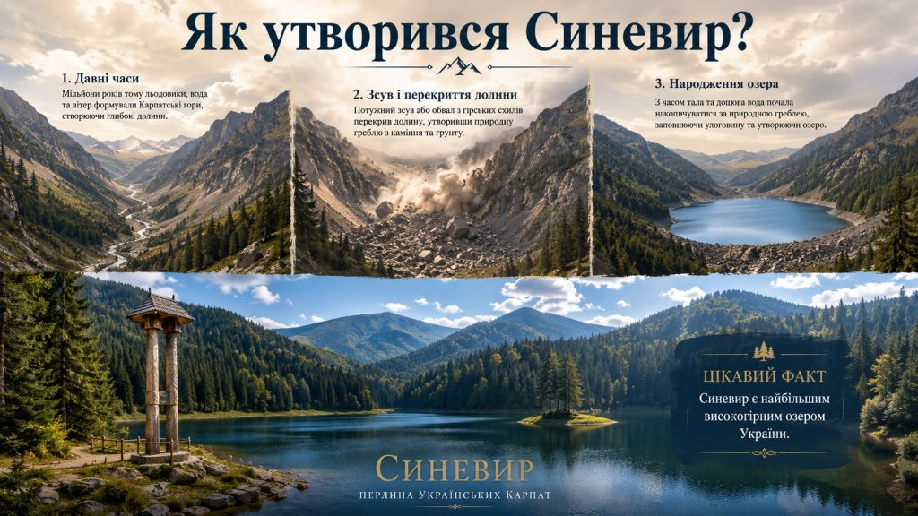 Цікаві факти про Синевир: висота 989 м, холодна вода і легенда перлини Карпат