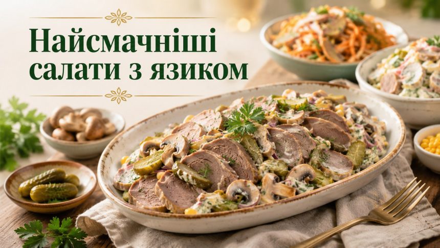 Як зробити салат з язиком: святкові рецепти з грибами, корнішонами та морквою по-корейськи
