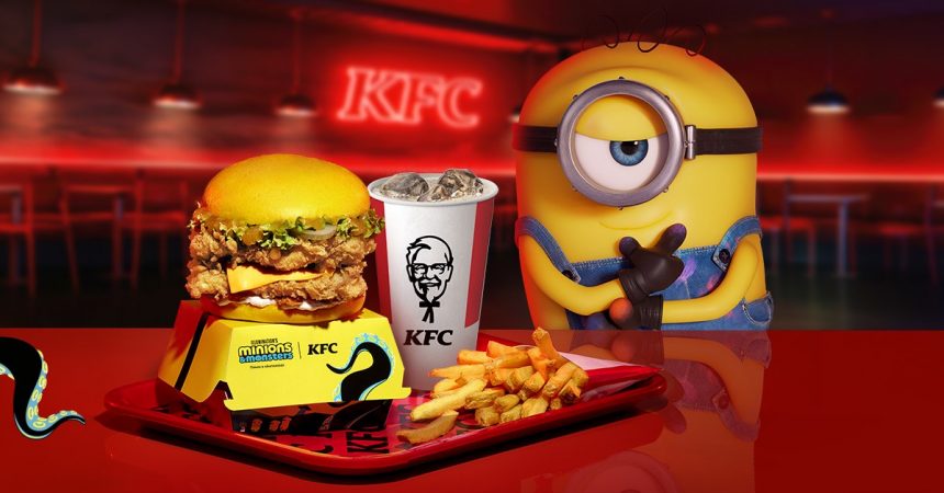 KFC запустив в Україні Міньйон меню до прем’єри «Посіпаки і монстряки»: жовті бургери, бананові соуси й десерти, тематичне пакування та п’ять колекційних міні-фігурок для гаджетів. Меню вже доступне.