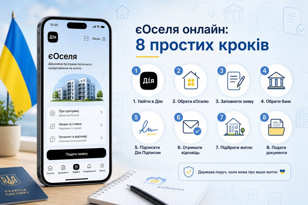Як купити квартиру через єОселю у 2026 році: ставки 3% і 7%, перший внесок та подання заявки