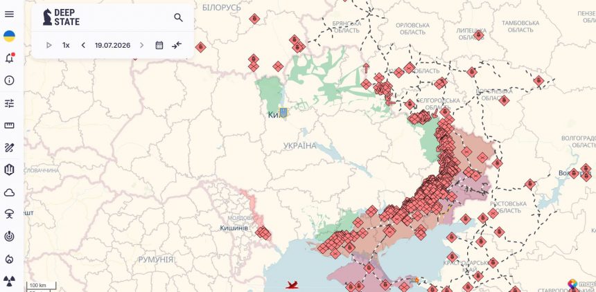Карта бойових дій в Україні 19-20 липня 2026: де дивитися онлайн і що показує фронт сьогодні