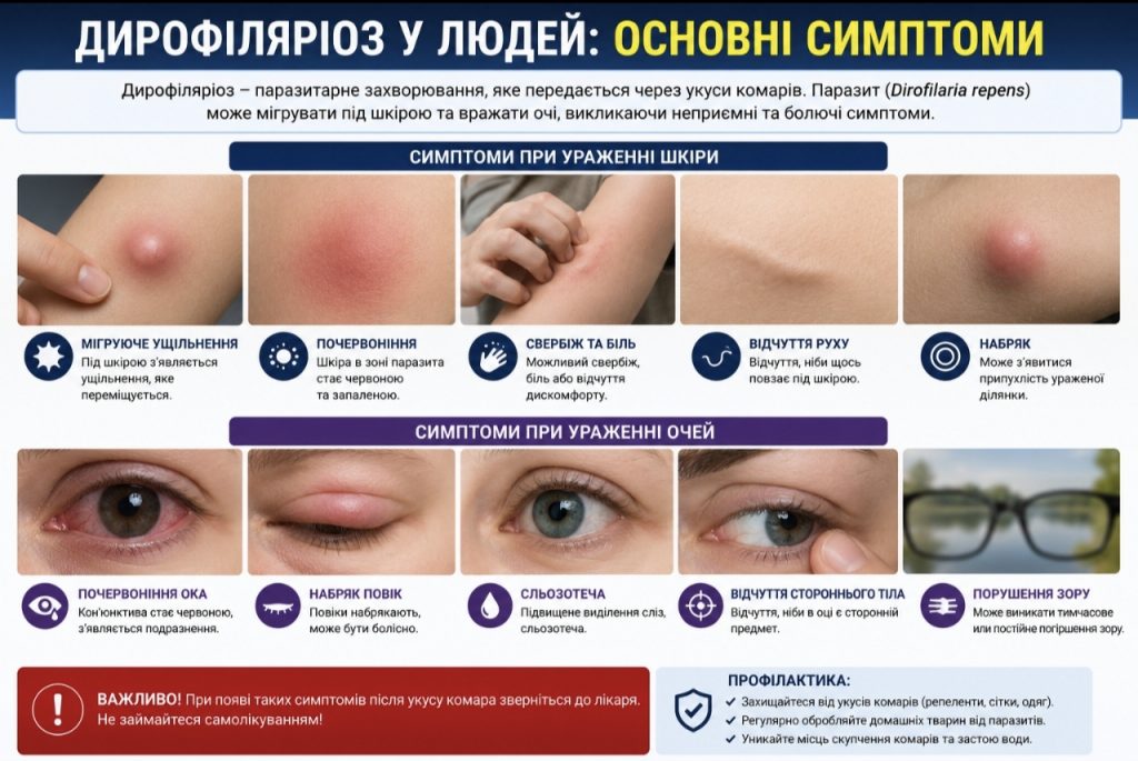 Дирофіляріоз атакує українців: як комарі переносять небезпечного паразита, які симптоми виникають і що радять лікарі