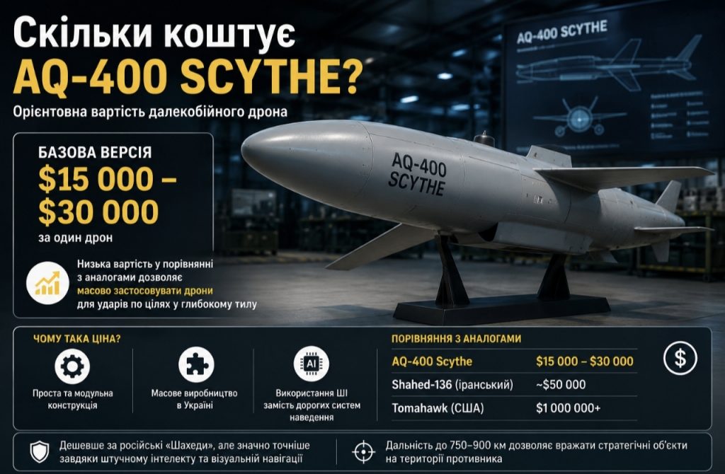 Що таке дрон AQ-400 Scythe, скільки він коштує та де знаходиться завод, який знищила РФ