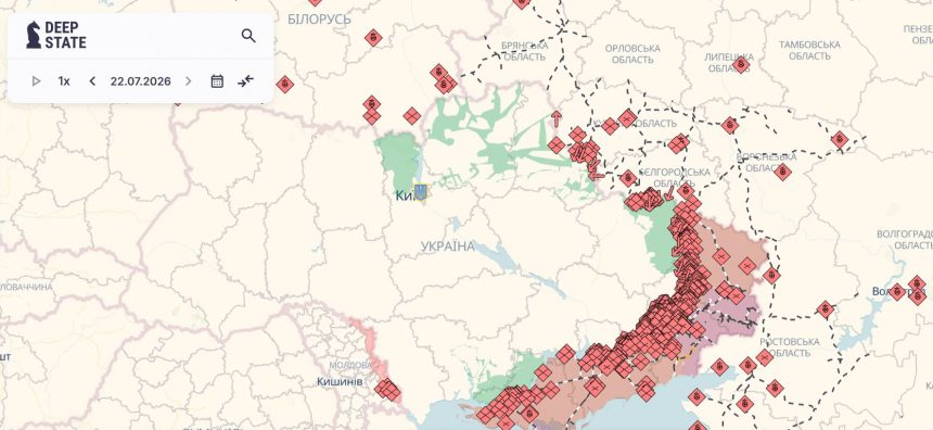 Карта бойових дій в Україні 22-23 липня 2026: де дивитися онлайн і що показує фронт сьогодні