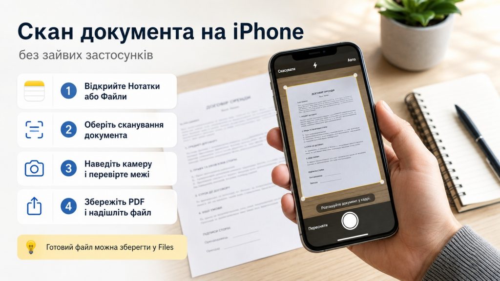 Як зробити скан-копію документа на телефоні без сканера: проста інструкція