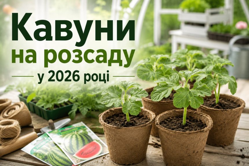 Кавуни на розсаду та у відкритий ґрунт: календар посадки на 2026 рік