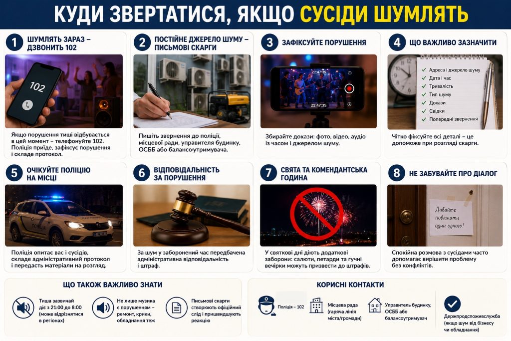 До якої години можна шуміти у воєнний час: закон і штрафи у 2026 році