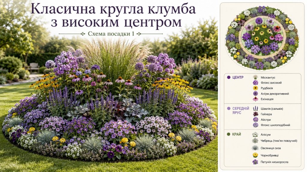 Як зробити гарну клумбу своїми руками: 5 схем посадок і підбір рослин на 2026 рік