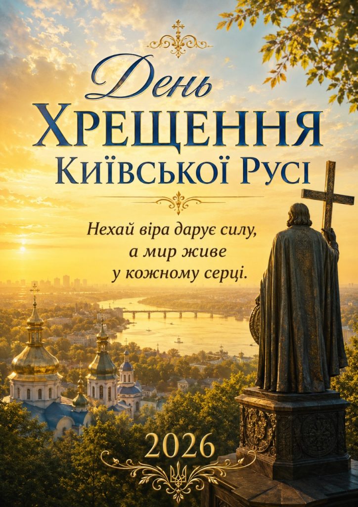 День хрещення Київської Русі 2026: побажання, картинки, СМС і листівки