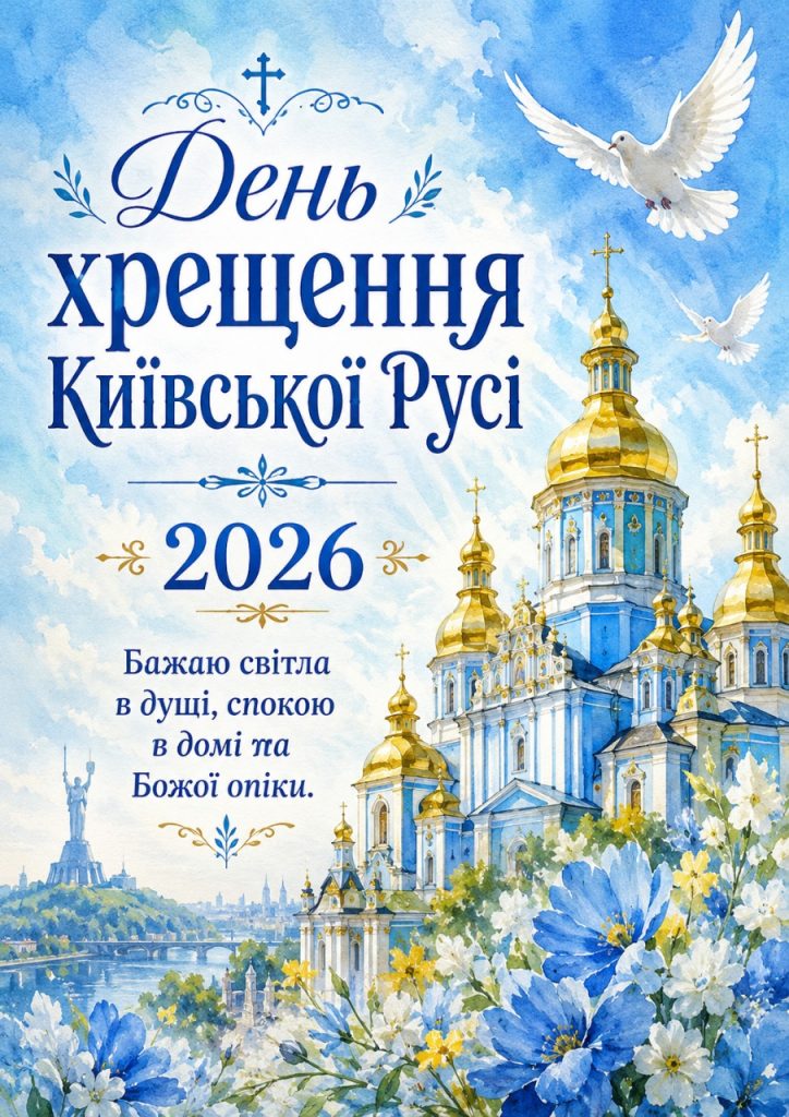 День хрещення Київської Русі 2026: побажання, картинки, СМС і листівки
