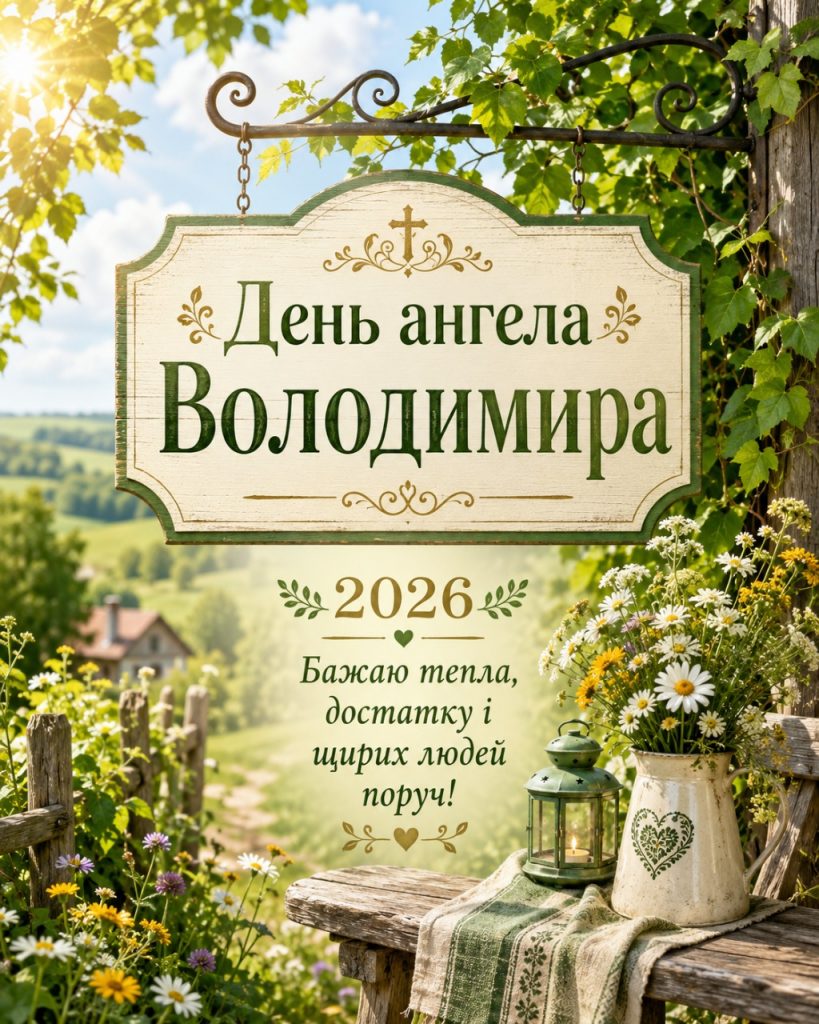З Днем ангела Володимира 2026: милі картинки, СМС, побажання та листівки