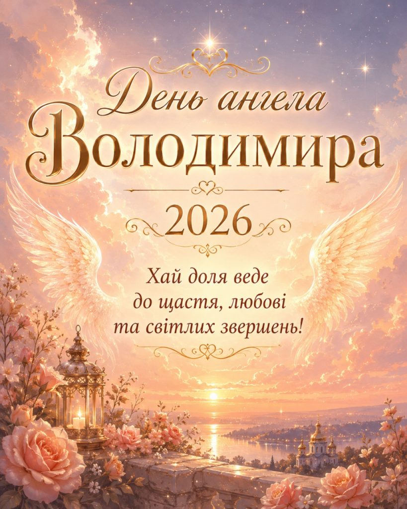 З Днем ангела Володимира 2026: милі картинки, СМС, побажання та листівки