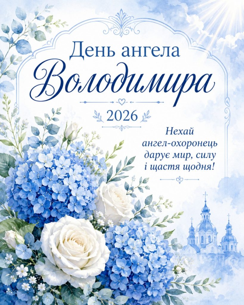 З Днем ангела Володимира 2026: милі картинки, СМС, побажання та листівки