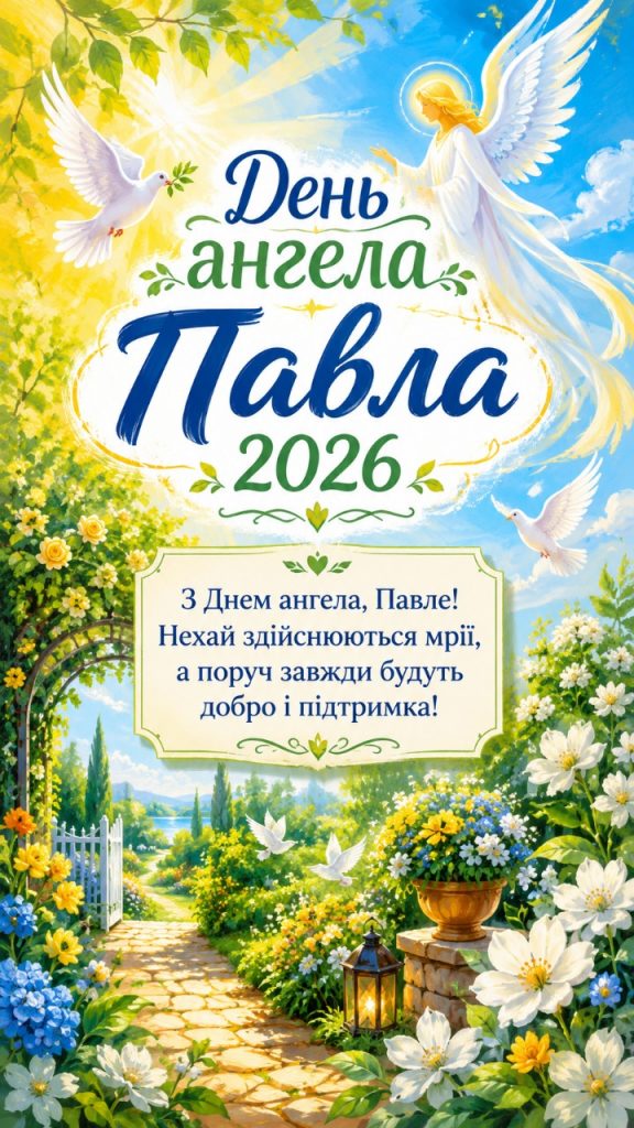 День ангела Павла 2026: картинки, СМС, побажання прозою та листівки українською