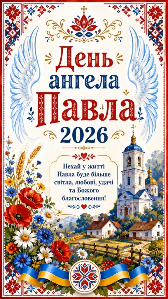 День ангела Павла 2026: картинки, СМС, побажання прозою та листівки українською