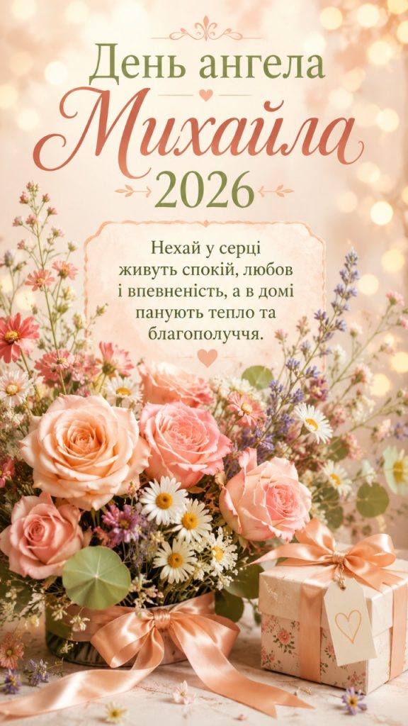 День ангела Михайла 2026: картинки, СМС, побажання прозою та листівки українською