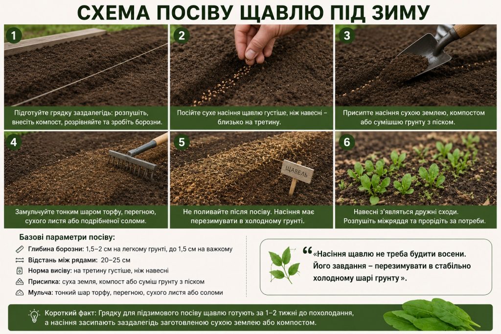 Коли сіяти щавель під зиму у 2026 році: вибір місця, підготовка грядки та догляд