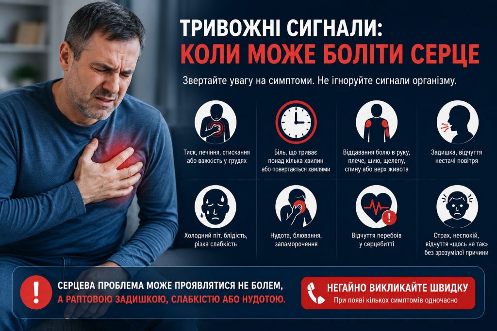 Як зрозуміти, що болить серце: симптоми, ознаки інфаркту та коли викликати швидку