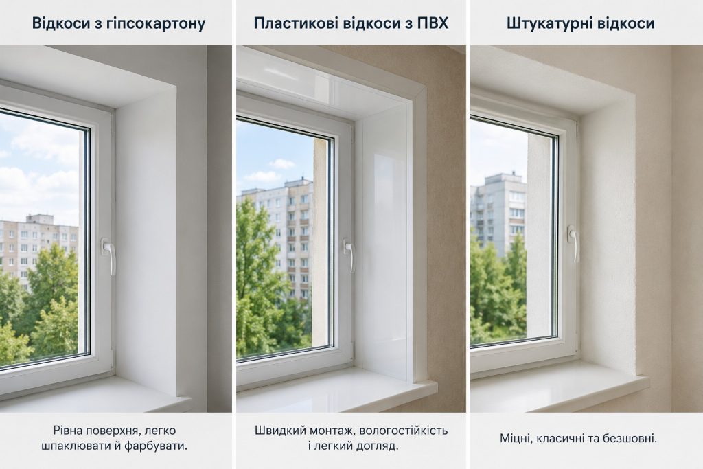 Як зробити відкоси на вікнах: гіпсокартон, ПВХ чи штукатурка — що краще